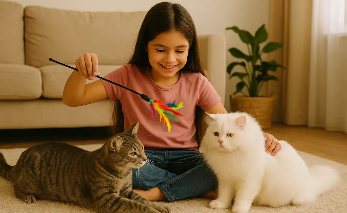 Existen razas de gatos tranquilas ideales para los niños.