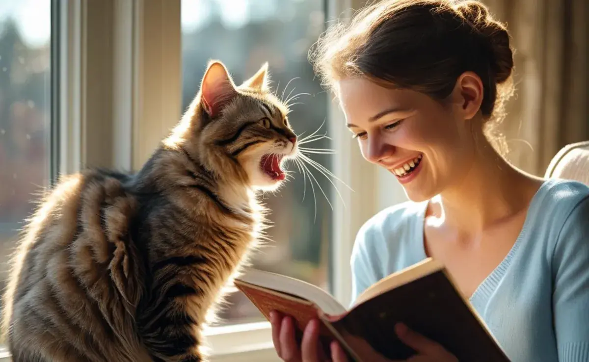 Los gatos crean un "lenguaje" con sus dueños para ser comprendidos. Imagen generada en Canva.