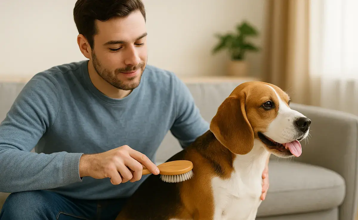 El alimento es muy importante para que tu perro tenga buen pelo. Imagen generada por ChatGPT