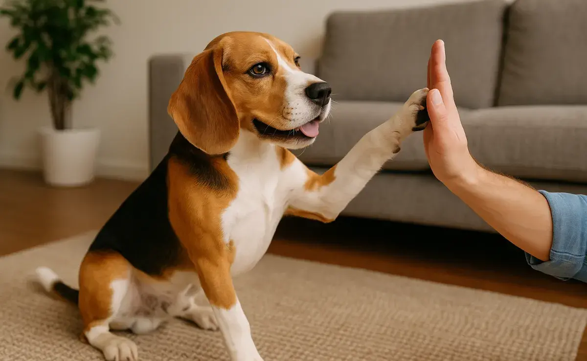 Recuerda que un cachorro aprende a base de amor, paciencia y premios. Imagen creada en ChatGPT