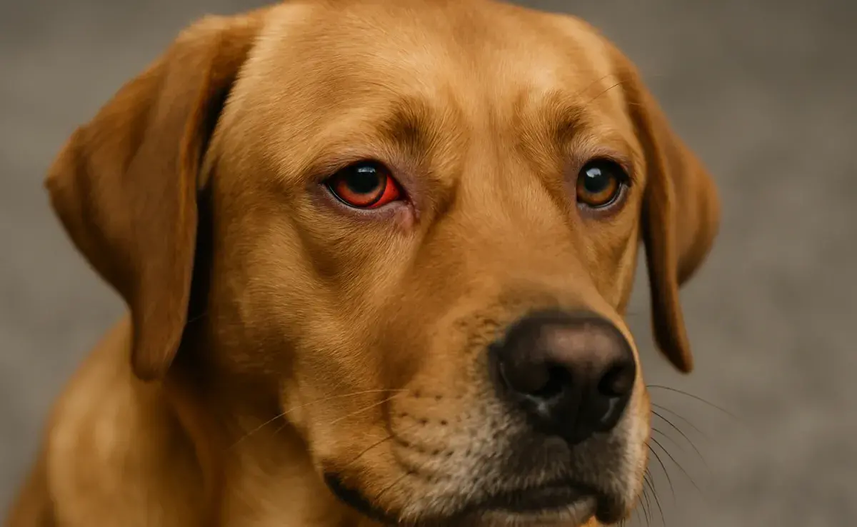 Los ojos rojos en perros pueden deberse a inflamación, infección o lesión
