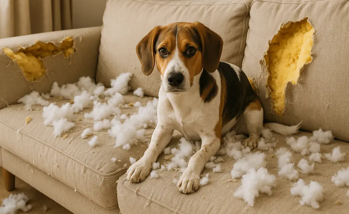 Los perros que no salen a pasear se pueden volver destructivos para liberar energía.