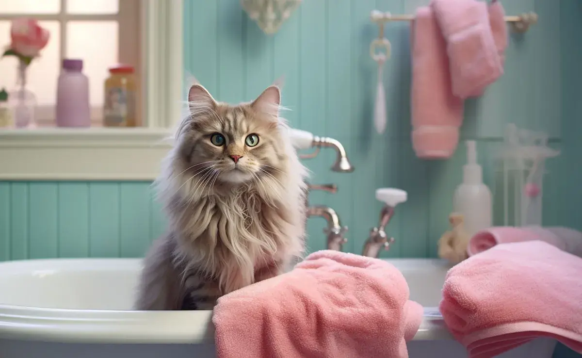 Aquí te dejamos una guía paso a paso para secar adecuadamente a tu gato después del baño, sin estrés.