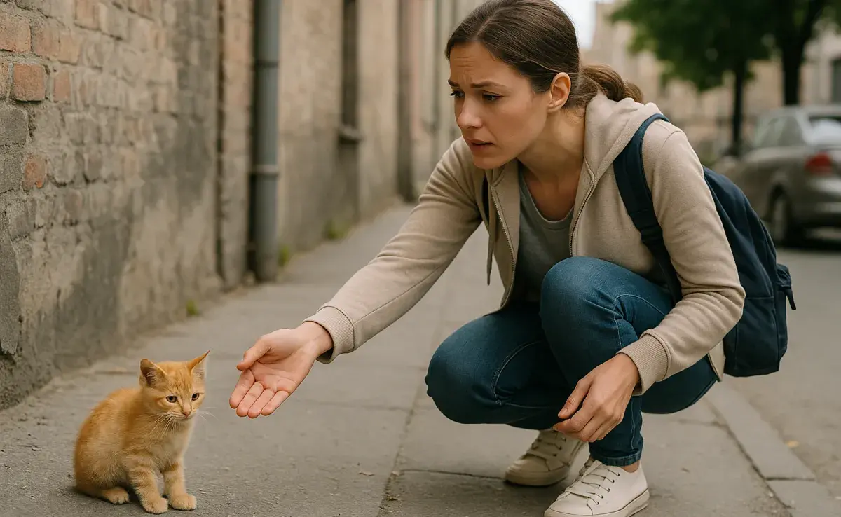 Si es un gatito muy pequeño, tal vez su madre esté cerca. Foto: Generada por Chat GPT