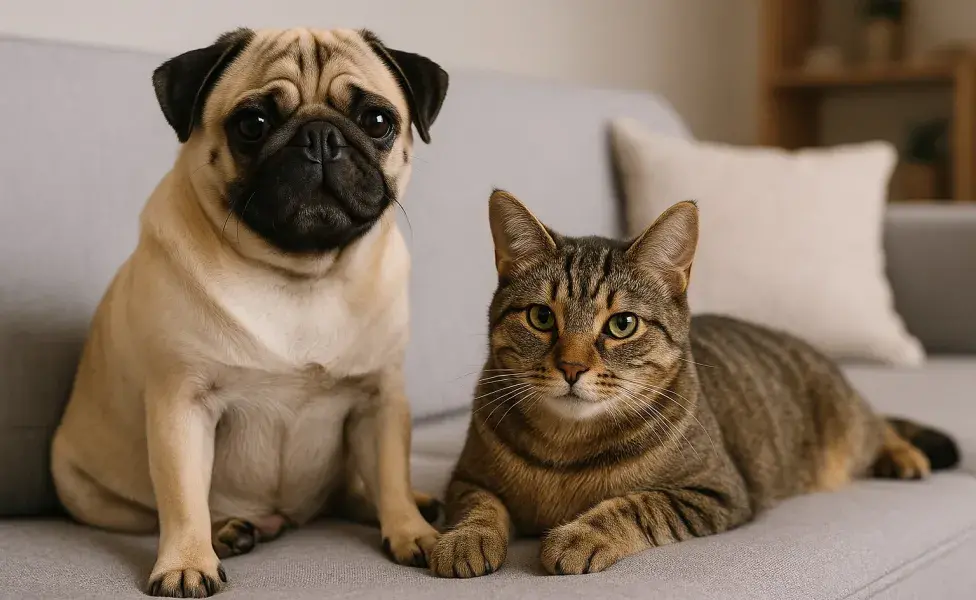 La clave para que se lleven bien tus perros y gatos es la socialización temprana. Imagen creada por ChatGPT.