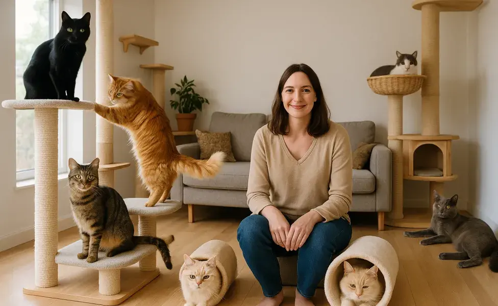 La mayoría de las personas que conviven con muchos gatos lo hacen por puro amor.