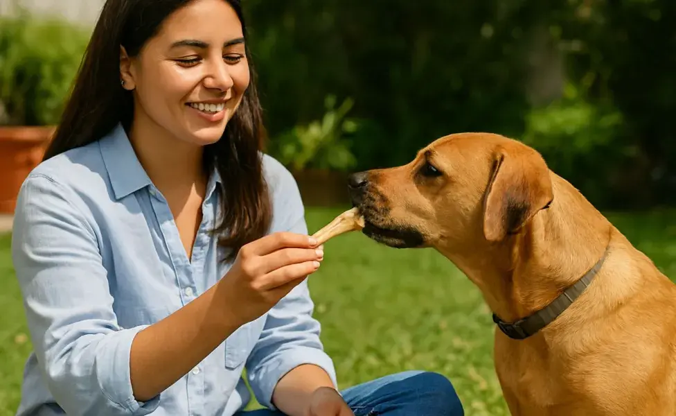 Las patas de pollo le ayudan a los perros a limpiarse los dientes.