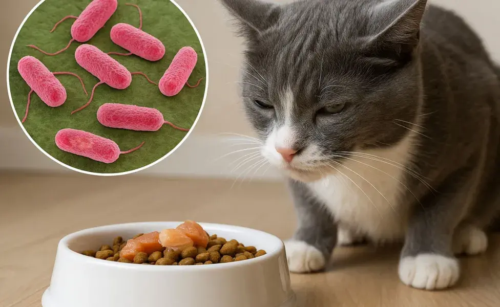La carne cruda y la leche pueden infectare y, por lo mismo, generarle la bacteria de la salmonela a tu gato.