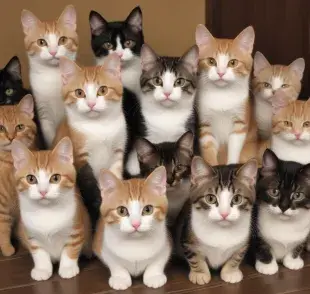 Gatos creados por IA. Foto: Freepix 