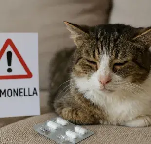 La salmonella no es una enfermedad común en gatos. 
