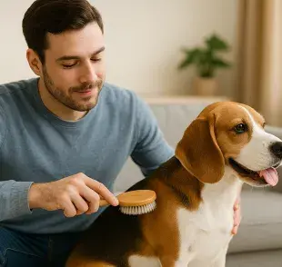 El alimento es muy importante para que tu perro tenga buen pelo. Imagen generada por ChatGPT