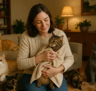 Tener varios gatos no es malo mientras se cubran sus necesidades básicas. Foto: Generada con ChatGPT
