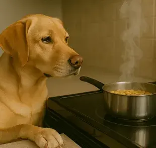 A los perros no se les debe dar la comida caliente.
