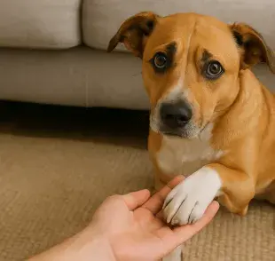 Tu perro te puede lamer la cara en señal de perdón.