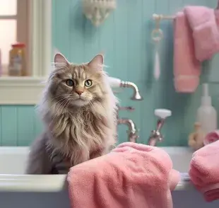 Aquí te dejamos una guía paso a paso para secar adecuadamente a tu gato después del baño, sin estrés.