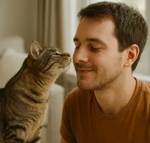 El olfato es uno de los sentidos más desarrollados en los gatos. Foto: Generada con Chat GPT