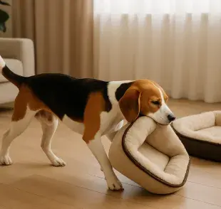 Muchos perros cambian de lugar también por instinto. Foto: Generada con Chat GPT