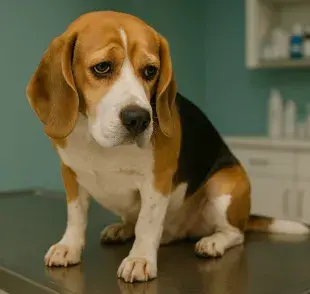 Si tu perro toma mucha agua, es necesario llevarlo al vet. Imagen creada por ChatGPT.