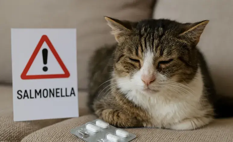 La salmonella no es una enfermedad común en gatos. 