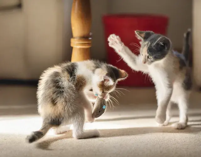 dois gatinhos brincando